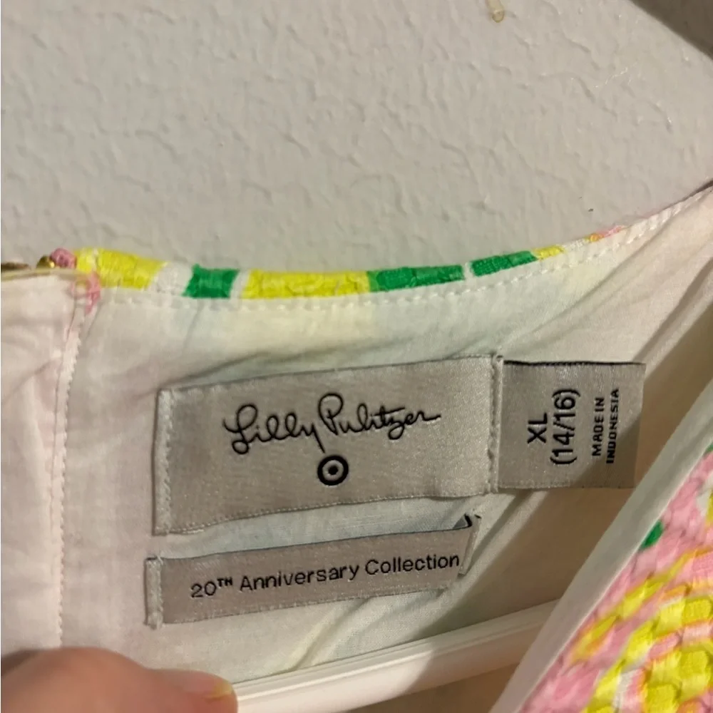 Lilly Pulitzer For Target Girl Yellow Pink Flamingo Print Dress Sleeveless 14/16